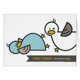 Tecknad Anka Twin Birth Notification Tack OBS Kort