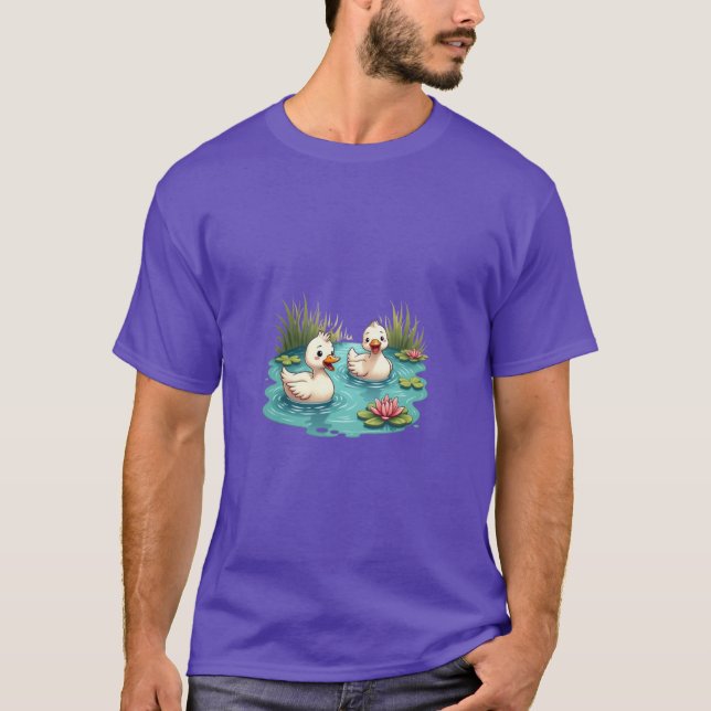 Tecknad Ankor Pond T-Shirt (Framsida)