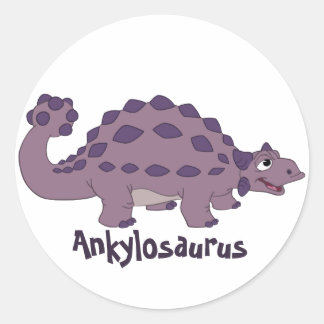 Tecknad Ankylosaurus Runt Klistermärke