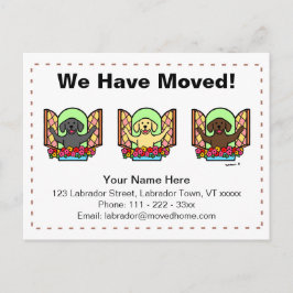 Tecknad annons för Labrador-hundar Meddelande Vykort