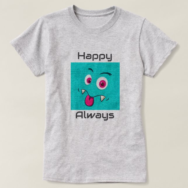 tecknad ansikte T-Shirt (Design framsida)