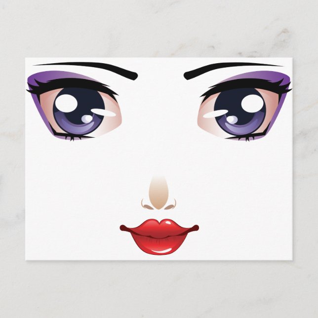 Tecknad ansikte vykort (Framsida)