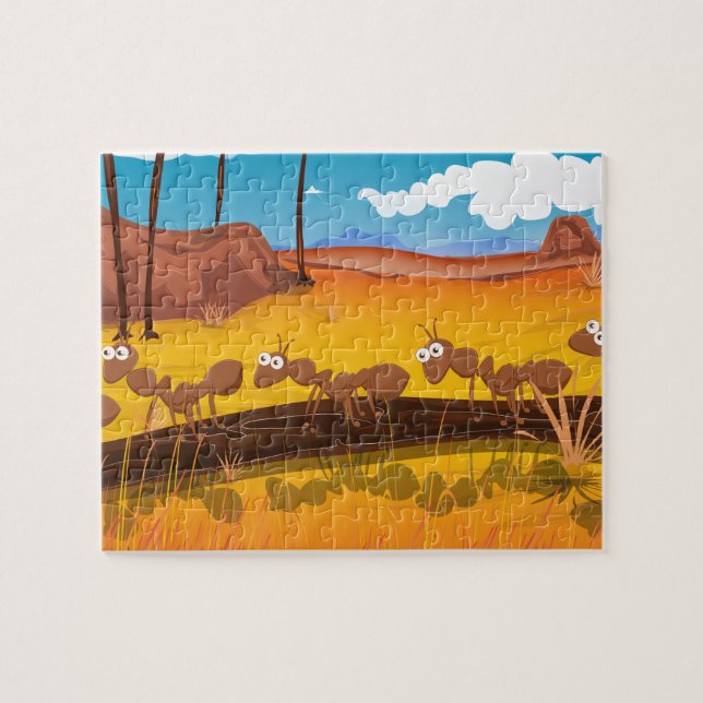 Tecknad Ants Pussel (Horisontell)