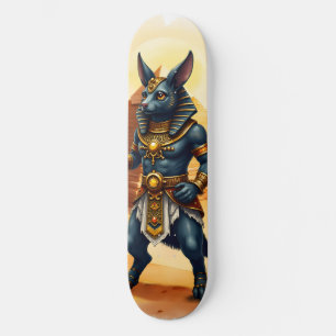 Tecknad Anubis - Egyptisk gud för efterlivet Mini Skateboard Bräda 18,5 Cm