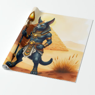 Tecknad Anubis - Egyptisk gud för efterlivet Presentpapper