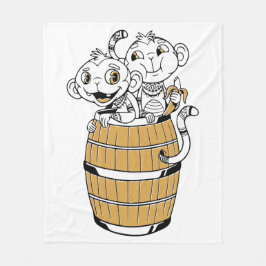 Tecknad apa fleecefilt