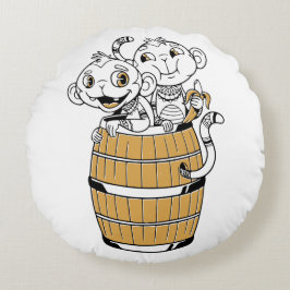 Tecknad apa rund kudde