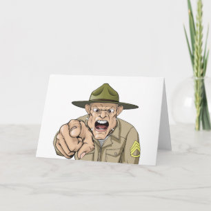 Tecknad arg arméborr sergeant skrik kort
