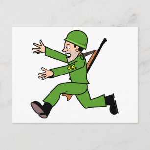 Tecknad armésoldat vykort