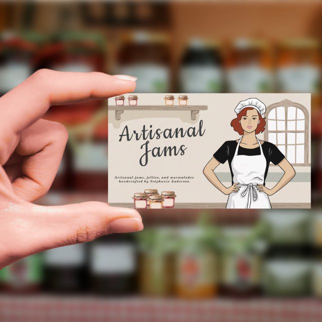 Tecknad Artisanal Sylt Visitkort (Cartoon Artisanal Jams Business Card)