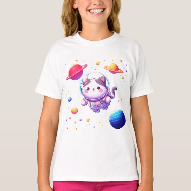 tecknad astro cat t shirt (Framsida)