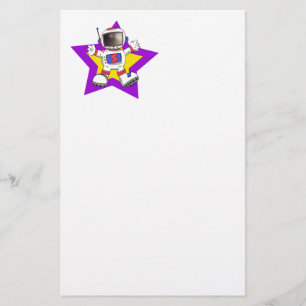 Tecknad Astronaut i stjärndesign Brevpapper