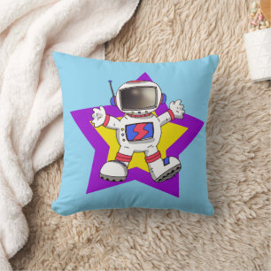 Tecknad Astronaut i stjärndesign Kudde
