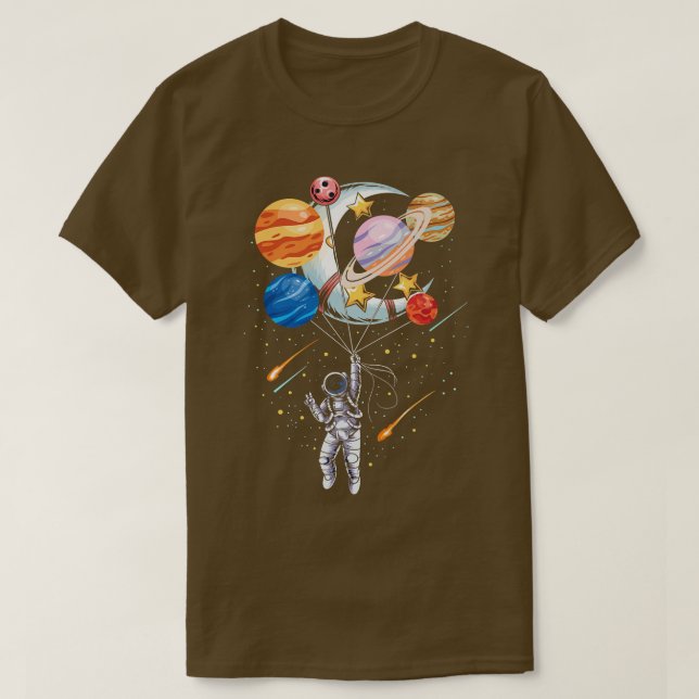 Tecknad Astronaut Space Blegon Planets T Shirt (Design framsida)