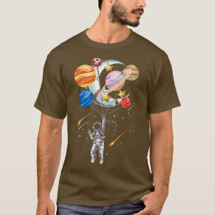 Tecknad Astronaut Space Blegon Planets T Shirt
