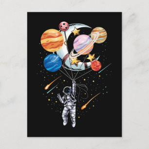 Tecknad Astronaut Space Blegon Planets Vykort