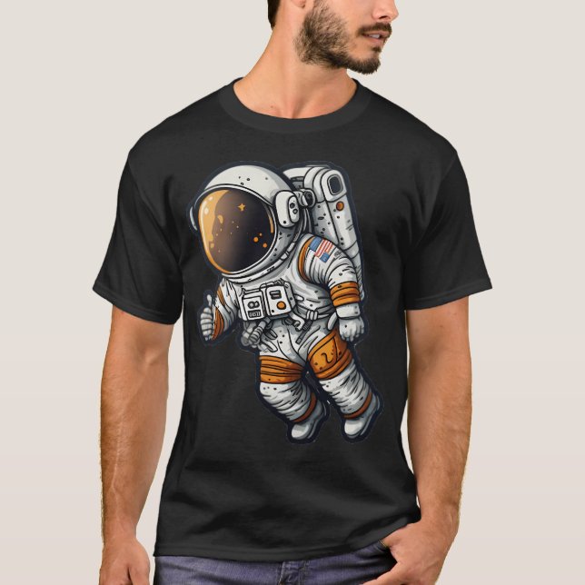 Tecknad Astronaut T Shirt (Framsida)