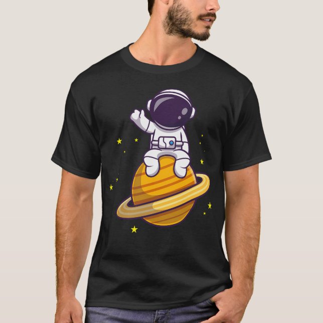 Tecknad Astronaut T Shirt (Framsida)