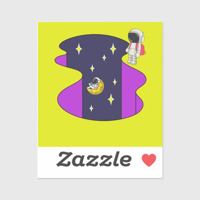 Tecknad Astronauter på dekaler (Ark)