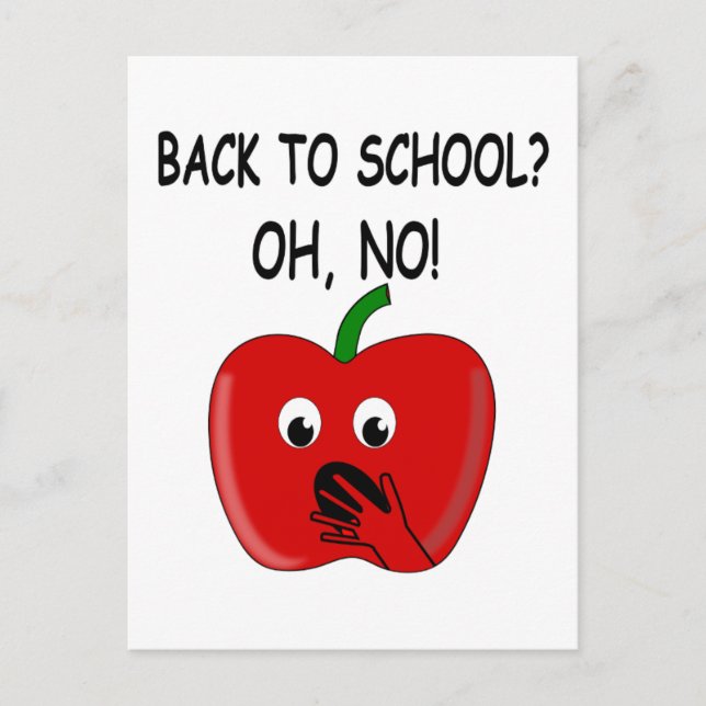 Tecknad åter till skolan äpple vykort (Framsida)