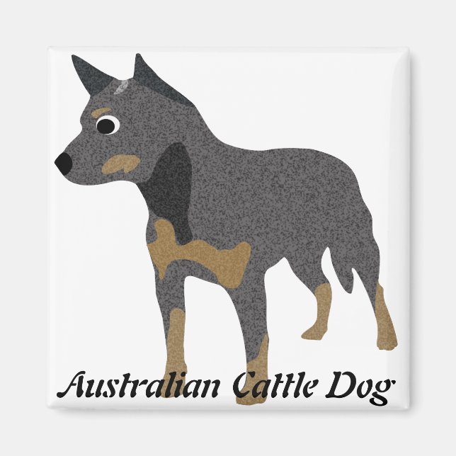 Tecknad Australian Cattle Hund Magnet (Framsidan)