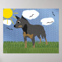 Tecknad Australian Cattle Hund