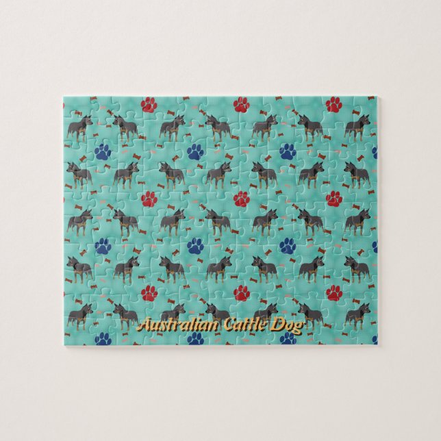 Tecknad Australian Cattle Hund Pussel (Horisontell)