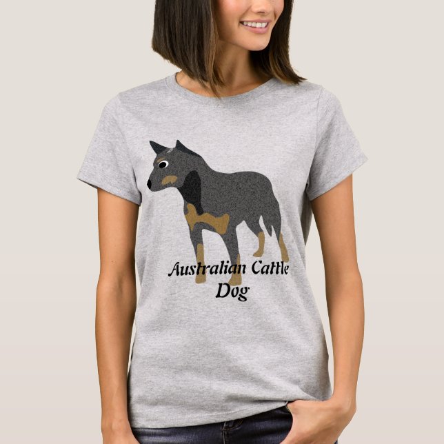 Tecknad Australian Cattle Hund T-shirt (Framsida)