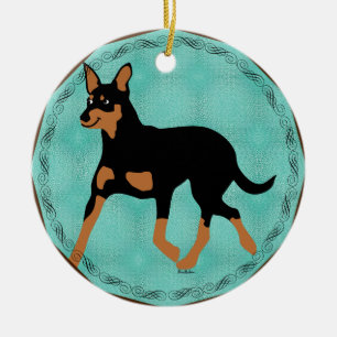 Tecknad Australian Kelpie Trotting 2 Julgransprydnad Keramik