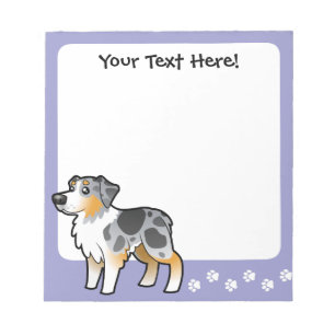 Tecknad Australian shepherd Anteckningsblock