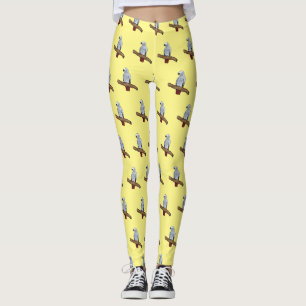 Tecknad av afrikansk grått-papegoja leggings