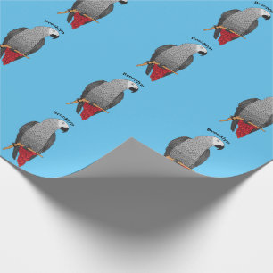 Tecknad av afrikansk grått-papegoja presentpapper