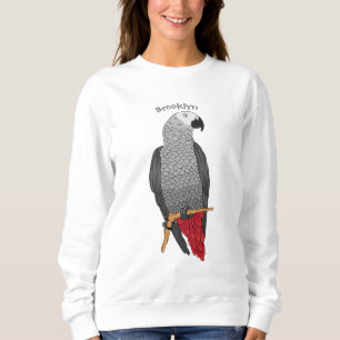 Tecknad av afrikansk grått-papegoja t shirt