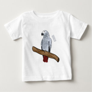 Tecknad av afrikansk grått-papegoja t shirt