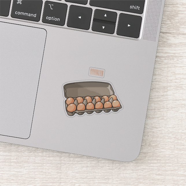 Tecknad av äggkartongen klistermärken (Detalj)