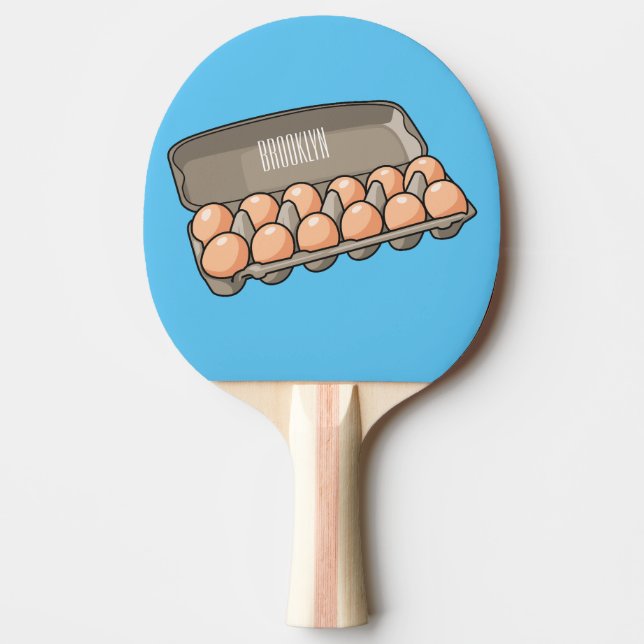 Tecknad av äggkartongen pingisracket (Framsidan)