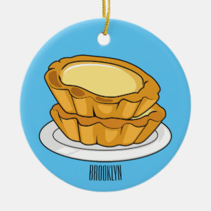 Tecknad av äggstartsillustration julgransprydnad keramik
