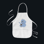 Tecknad av akut elefant barnförkläde<br><div class="desc">Apron med design med en illustration av en blå elefant med brun mus,  illustrerad av Radka Kavalcova / MaxiHarmony</div>