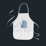 Tecknad av akut elefant barnförkläde<br><div class="desc">Apron med design med en illustration av en blå elefant med brun mus,  illustrerad av Radka Kavalcova / MaxiHarmony</div>