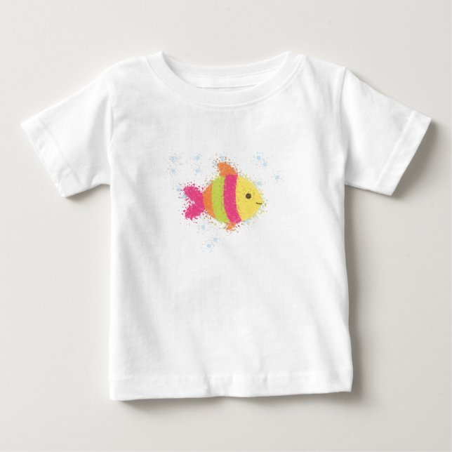 Tecknad av akut fisk tee shirt (Framsida)