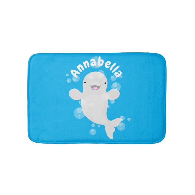 Tecknad av  av bubblor i valet Cute beluga Badrumsmatta (Framsidan)