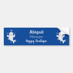 Tecknad av av bubblor i valet Cute beluga Bildekal