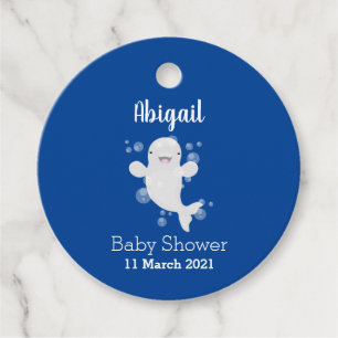 Tecknad av av bubblor i valet Cute beluga Gåvor Etiketter