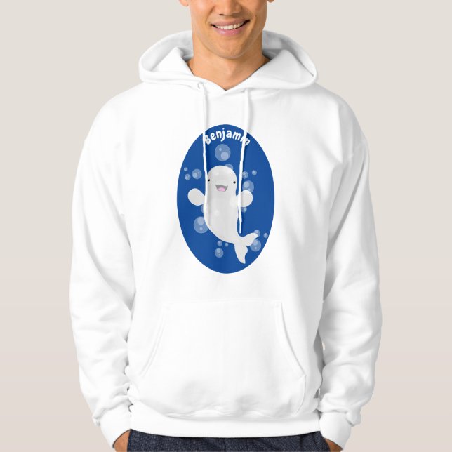 Tecknad av  av bubblor i valet Cute beluga Hoodie (Framsida)
