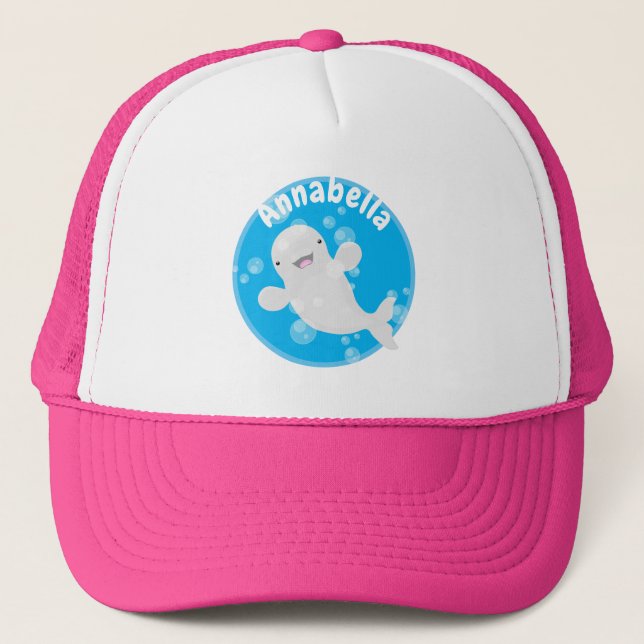Tecknad av  av bubblor i valet Cute beluga Keps (Framsida)