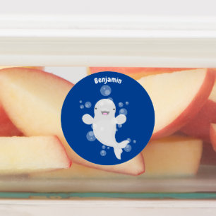 Tecknad av  av bubblor i valet Cute beluga Klistermärke