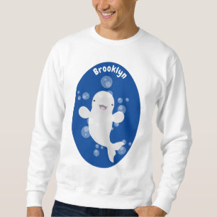 Tecknad av  av bubblor i valet Cute beluga Lång Ärmad Tröja