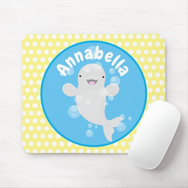 Tecknad av  av bubblor i valet Cute beluga Musmatta (Med mus)