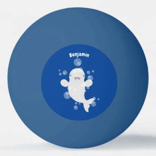 Tecknad av av bubblor i valet Cute beluga Pingisboll