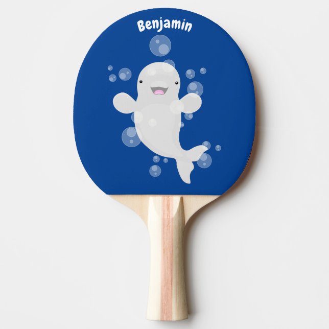 Tecknad av  av bubblor i valet Cute beluga Pingisracket (Framsidan)